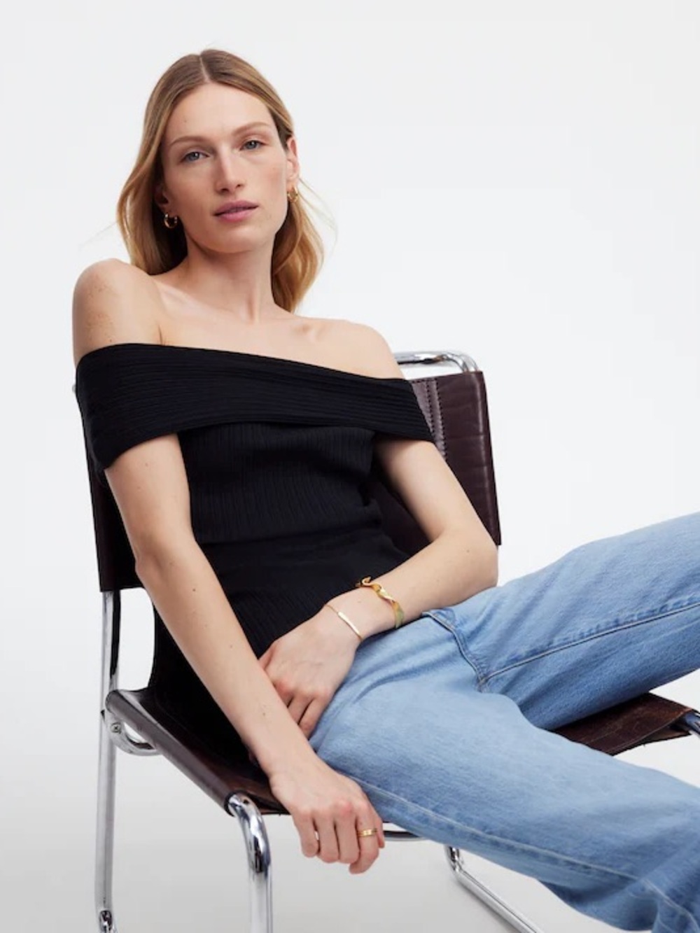 Madewell Ribbed Off-the-Shoulder Top - Picture 6 of 7